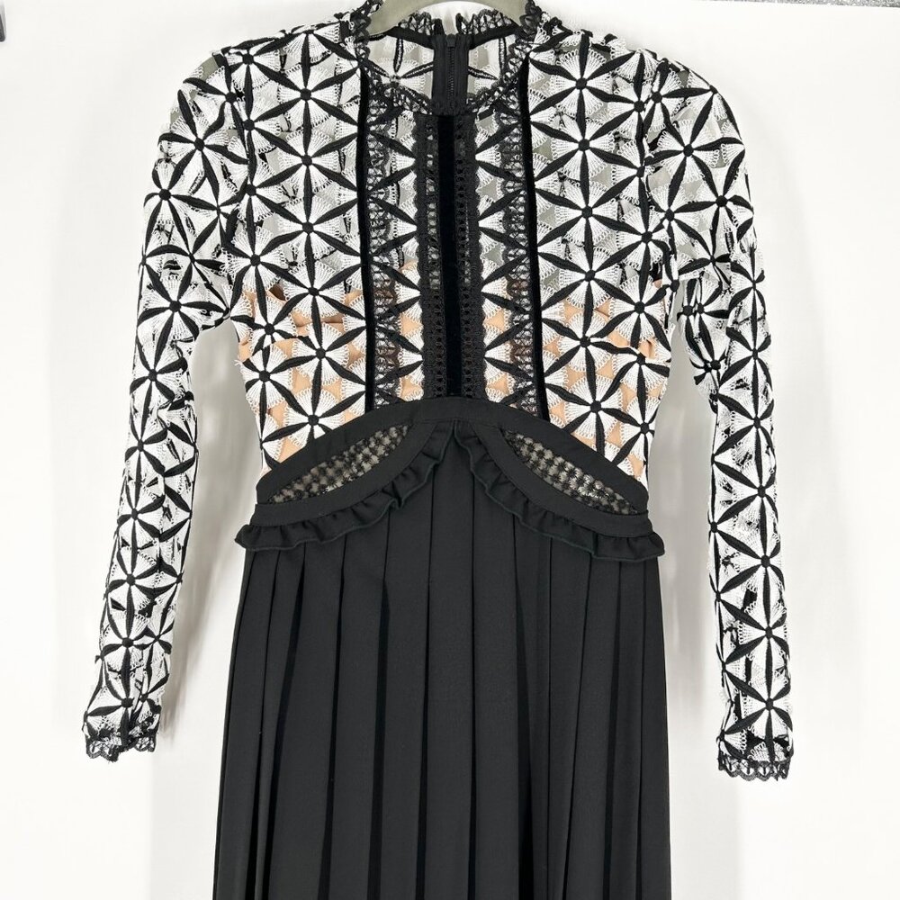 Self-Portrait Guipure Long Sleeve Lace Maxi Dress - Picture 4 of 9